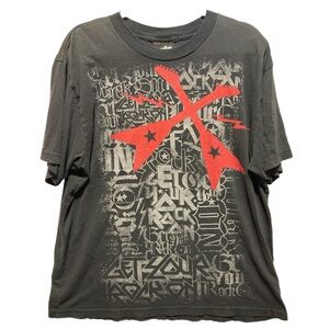 Rare Vintage Y2K American Mall MTV Tshirt GET YOUR ROCK ON Great cond! 11081